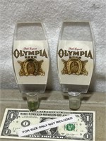 Vintage Olympia beer advertising tap handles