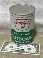 Vintage Full Sinclair outboard motor oil 1 quart