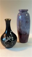 Korean Abalone Inlaid Case & Glazed Pottery