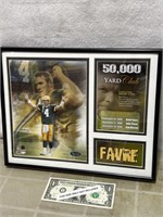 Brett Farve 50,000 yard club framed photo
