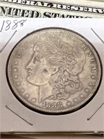 1888 Morgan silver dollar US coin