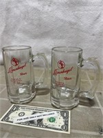 Vintage Leinenkugel Beer advertising glass mugs