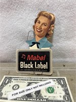 Vintage cardboard Black Label beer advertising