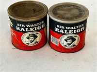 Sir Walter Raleigh tobacco tin cans