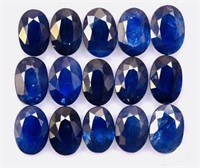 15 pieces of Natural Blue Sapphires 7x5