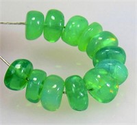 4.18 cts Natural Ethiopian Green Fire Opal Beads