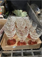ruby stemmed goblets / water glasses