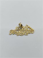 14K Yellow Gold "I Love My Firefighter" Pendant