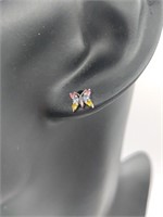 14K White Gold Butterfly Stud earrings