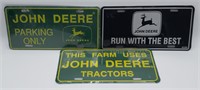 (3) John Deere Advertising License Plates