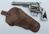 Vintage Hubley Tex Cap Gun Pistol w/ Holster.