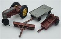 Vintage Hubley Tractor, Wagon, Manure Spreader,