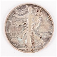 Coin 1938-D Walking Liberty Half Dollar, XF