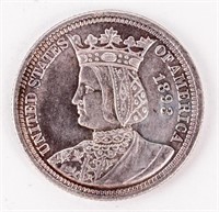 Coin 1893 Isabella Quarter, Nice/Choice Unc.