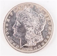 Coin 1899-P Key Morgan Silver Dollar, Choice BU-PL