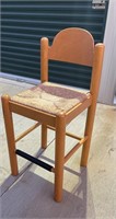 Vintage French Country Rush Barstool