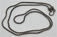 (LG) Sterling Silver Rope Necklace, Weighs 20g,