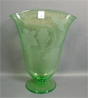 Sinclaire Crystal Green Monumental Fan Vase