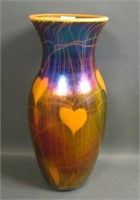 Imperial Blue Hanging Hearts Freehand Vase