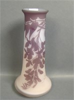 Emile Galle Two Colored Wisteria Decorated Vase