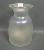Fostoria White Iridised Pinched Vase