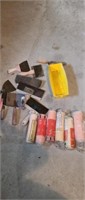 Miscellaneous drywall tools and paint rollers