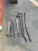 Miscellaneous pry bars and crowbars