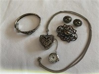 Silver Tone Jewelry Set