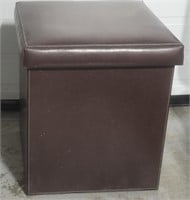 18x16x16 faux leather lidded storage