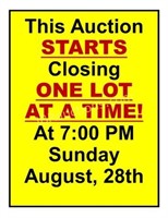 AUCTION CLOSES ONE LOT AT A TIME!