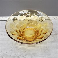 Amber Bubble Glass Serving Bowl