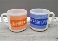 Fire-King Grandma & Grandpa Mugs