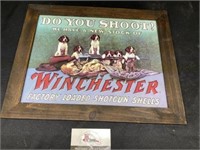 Winchester Metal framed sign