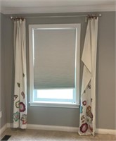 CURTAIN ROD WITH CURTAINS AND BLINDS