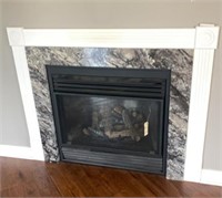 GAS FIREPLACE INSERT WITH MARBLE TRIM