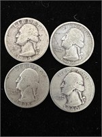 1932 34 35 40 90% silver quarters coins