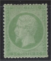 France 1862-71 #23 5c Green Greenish F-VF MH
