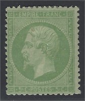 France 1862-71 #23a 5c Deep Green Greenish VG-F MH
