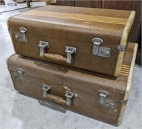 Farley Leather Goods Co. Suitcases 18" & 21"