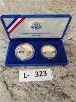 1986 Statue of Liberty 2 pc. Silver Proof Set