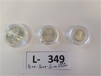 1/2 oz. - 1/4 oz. - 1/10 oz. .999 silver coins