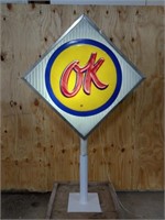 DS factory mould OK lighted sign w stand