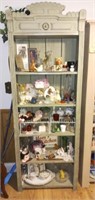 Eastlake-Style Bookcase, Figurines, Glassware