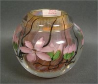 1994 Lundberg Floral Paperweight Vase