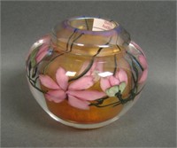 1995 Lundberg Small Floral Paperweight Vase