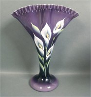 Fenton Amethyst/Wite Cased "Calla Lily "Fan Vase