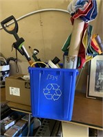 Tote with Long Handled Tools, Wands, etc