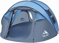 AGLORY 4-5 Person Easy Pop Up Tent, Blue