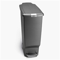 simplehuman 10 Gallon Slim Kitchen Trash Can, Grey