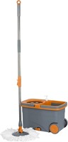 Casabella Spin Cycle Mop Bucket, Graphite/Orange